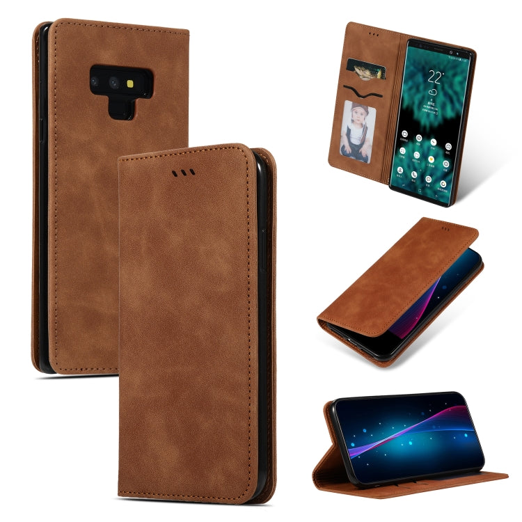 Retro Skin Feel Business Magnetic Horizontal Flip Leather Case for Samsung Galaxy NOTE 9三星