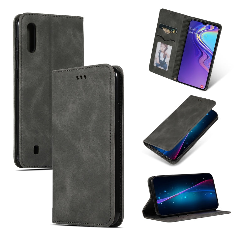 Retro Skin Feel Business Magnetic Horizontal Flip Leather Case for Samsung Galaxy M10三星
