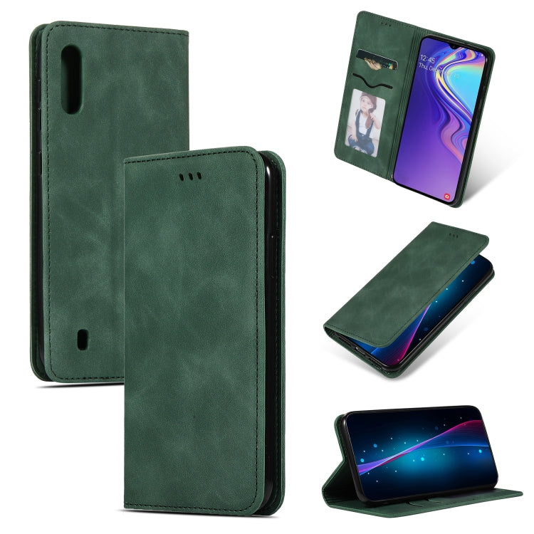Retro Skin Feel Business Magnetic Horizontal Flip Leather Case for Samsung Galaxy M10三星