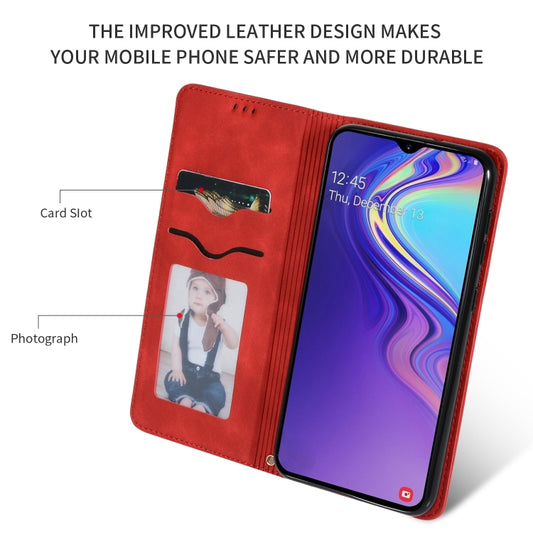 Retro Skin Feel Business Magnetic Horizontal Flip Leather Case for Samsung Galaxy A10