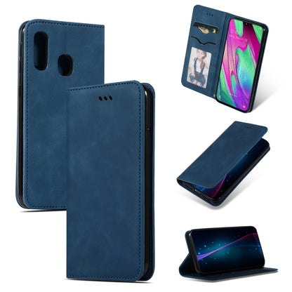 Retro Skin Feel Business Magnetic Horizontal Flip Leather Case for Samsung Galaxy A40