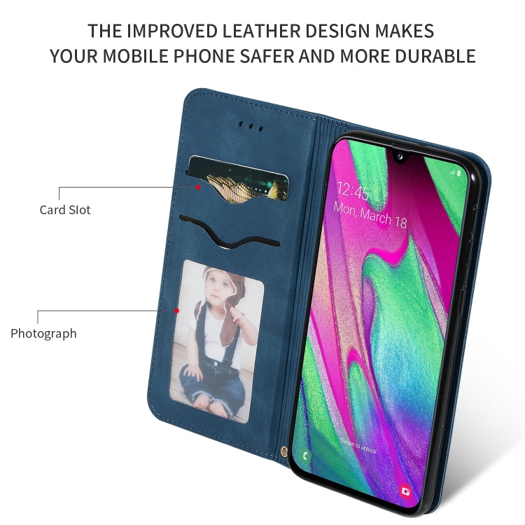 Retro Skin Feel Business Magnetic Horizontal Flip Leather Case for Samsung Galaxy A40