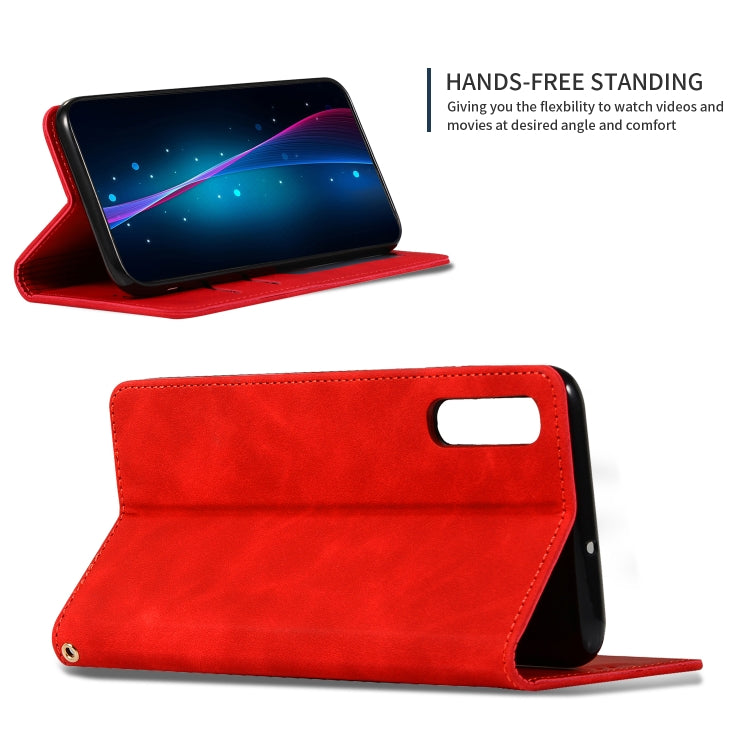 Retro Skin Feel Business Magnetic Horizontal Flip Leather Case for Samsung Galaxy A70