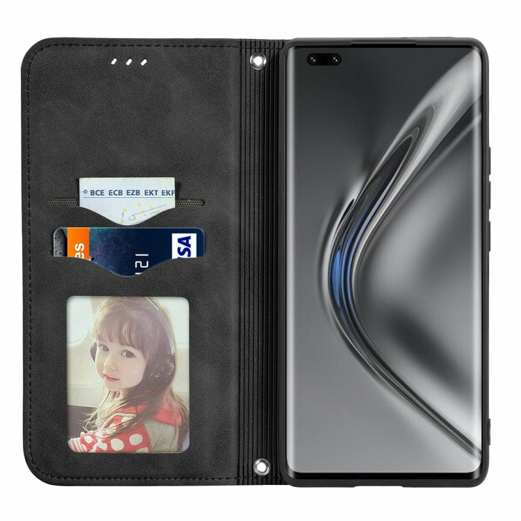 Retro Skin Feel Business Magnetic Horizontal Flip Leather Case with Holder & Card Slots & Wallet & Photo Frame