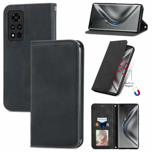 Retro Skin Feel Business Magnetic Horizontal Flip Leather Case with Holder & Card Slots & Wallet & Photo Frame