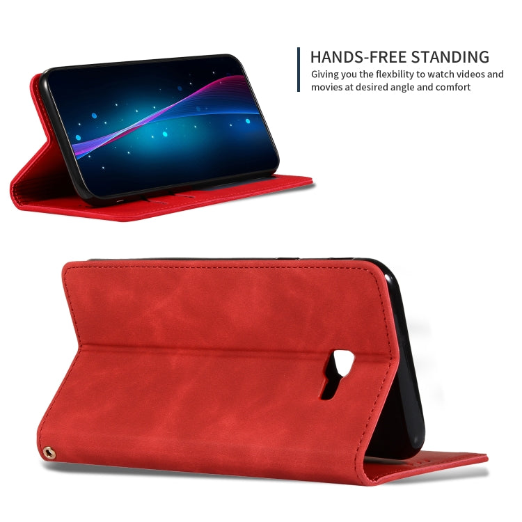 Retro Skin Feel Business Magnetic Horizontal Flip Leather Case for Samsung Galaxy J4 Plus 2018 & J4 Prime