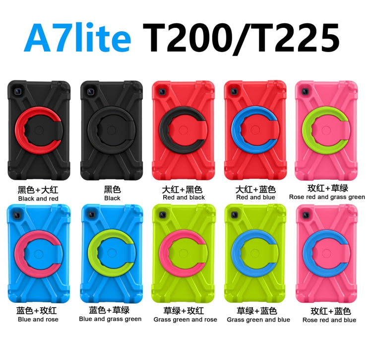 PC + Silicone Shockproof Combination Case with 360 Degree Rotating Holder & Handle