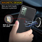 Carbon Fiber Magnetic Card Bag TPU+PU Shockproof Back Cover Case with Holder & Card Slot & Photo Frame