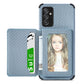 Carbon Fiber Magnetic Card Bag TPU+PU Shockproof Back Cover Case with Holder & Card Slot & Photo Frame