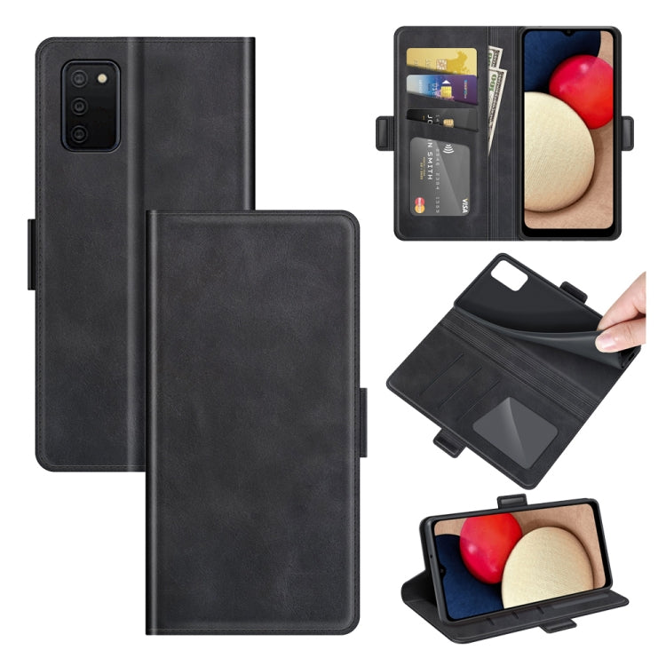 For Samsung Galaxy A03s 164mm EU Version Dual-side Magnetic Buckle Horizontal Flip Leather Case with Holder & Card Slots & Wallet