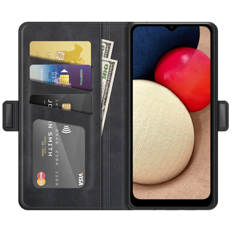 For Samsung Galaxy A03s 164mm EU Version Dual-side Magnetic Buckle Horizontal Flip Leather Case with Holder & Card Slots & Wallet