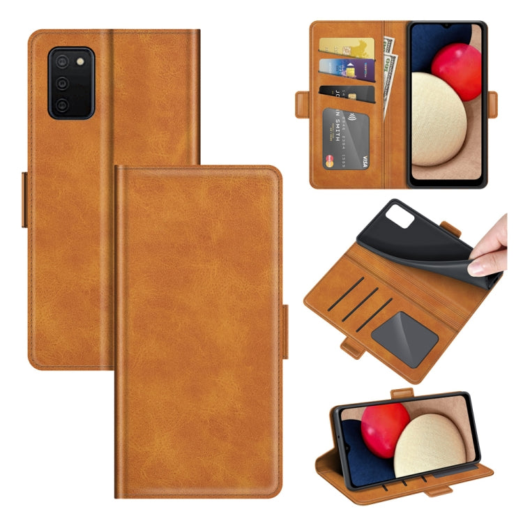 For Samsung Galaxy A03s 164mm EU Version Dual-side Magnetic Buckle Horizontal Flip Leather Case with Holder & Card Slots & Wallet