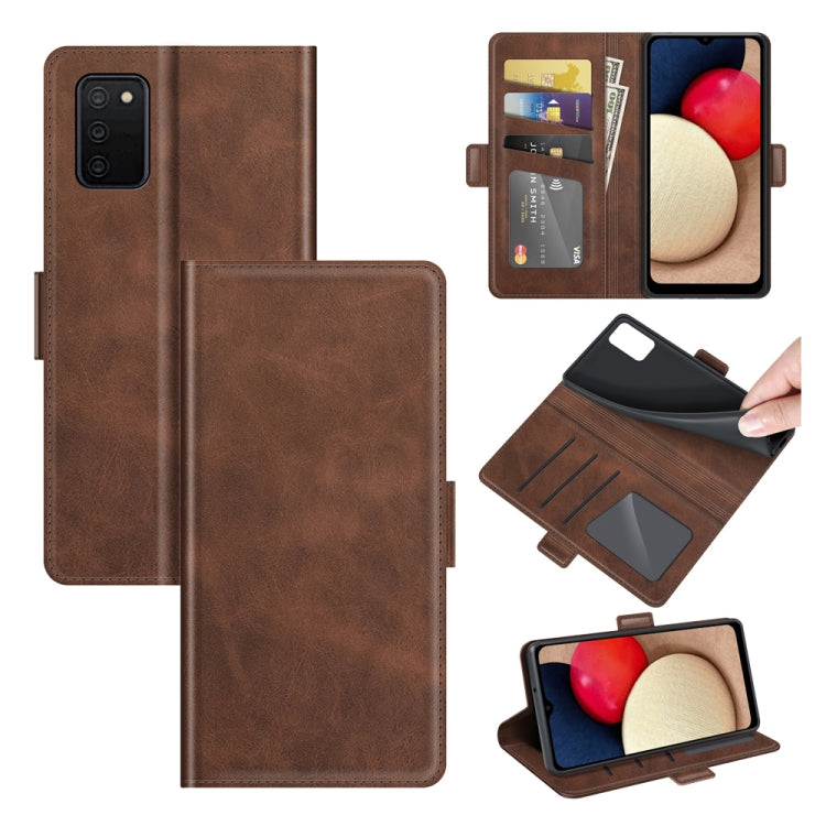 For Samsung Galaxy A03s 164mm EU Version Dual-side Magnetic Buckle Horizontal Flip Leather Case with Holder & Card Slots & Wallet