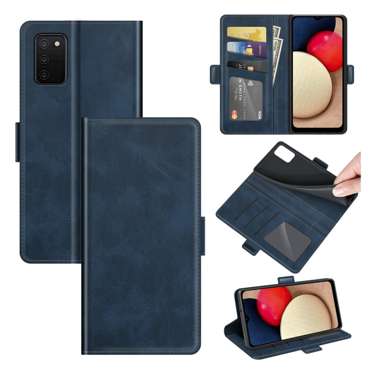 For Samsung Galaxy A03s 164mm EU Version Dual-side Magnetic Buckle Horizontal Flip Leather Case with Holder & Card Slots & Wallet