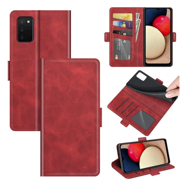 For Samsung Galaxy A03s 164mm EU Version Dual-side Magnetic Buckle Horizontal Flip Leather Case with Holder & Card Slots & Wallet