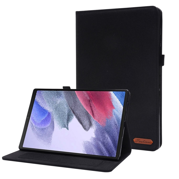 Horizontal Flip Fabric PU Leather Tablet Case with Card Slots & Holder
