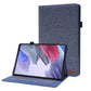 Horizontal Flip Fabric PU Leather Tablet Case with Card Slots & Holder