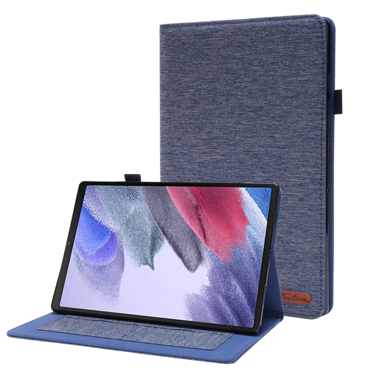 Horizontal Flip Fabric PU Leather Tablet Case with Card Slots & Holder