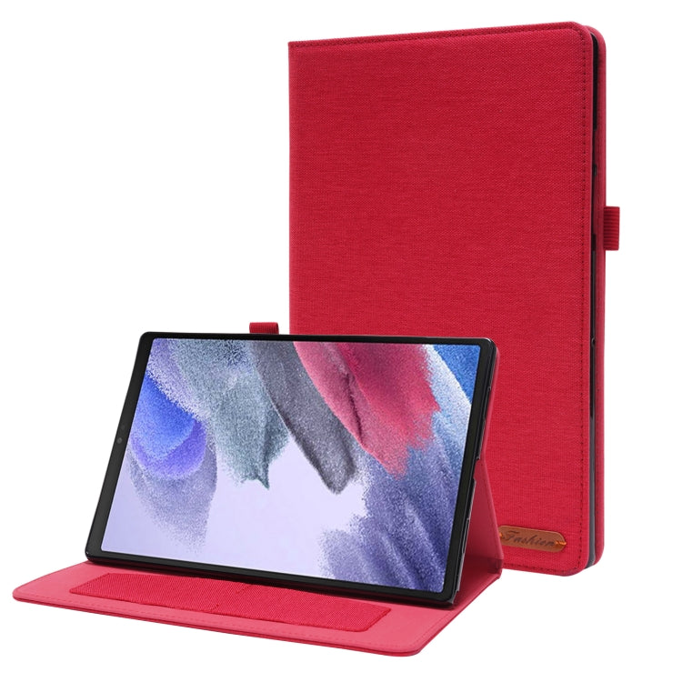 Horizontal Flip Fabric PU Leather Tablet Case with Card Slots & Holder
