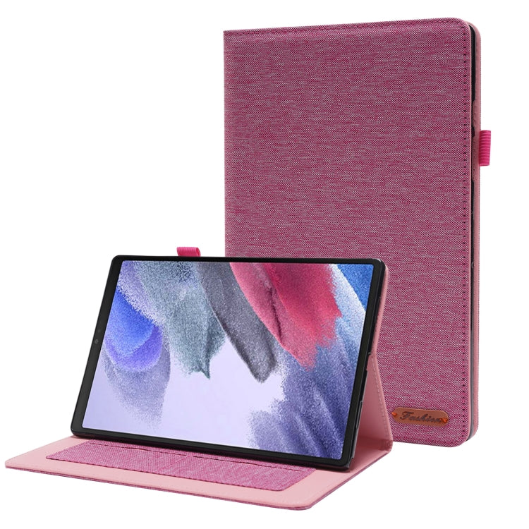 Horizontal Flip Fabric PU Leather Tablet Case with Card Slots & Holder