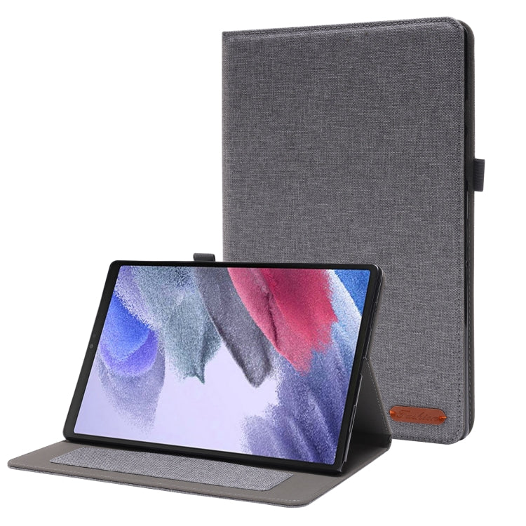Horizontal Flip Fabric PU Leather Tablet Case with Card Slots & Holder