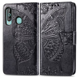 Butterfly Love Flowers Embossing Horizontal Flip Leather Case for Samsung Galaxy A60, with Holder & Card Slots & Wallet & Lanyard