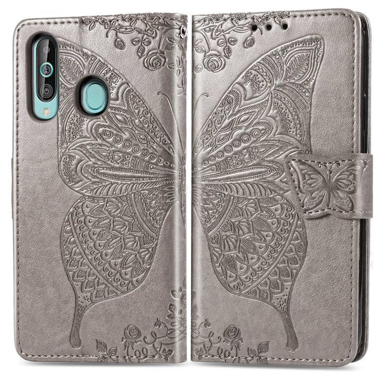 Butterfly Love Flowers Embossing Horizontal Flip Leather Case for Samsung Galaxy A60, with Holder & Card Slots & Wallet & Lanyard