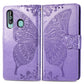 Butterfly Love Flowers Embossing Horizontal Flip Leather Case for Samsung Galaxy A60, with Holder & Card Slots & Wallet & Lanyard