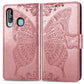 Butterfly Love Flowers Embossing Horizontal Flip Leather Case for Samsung Galaxy A60, with Holder & Card Slots & Wallet & Lanyard