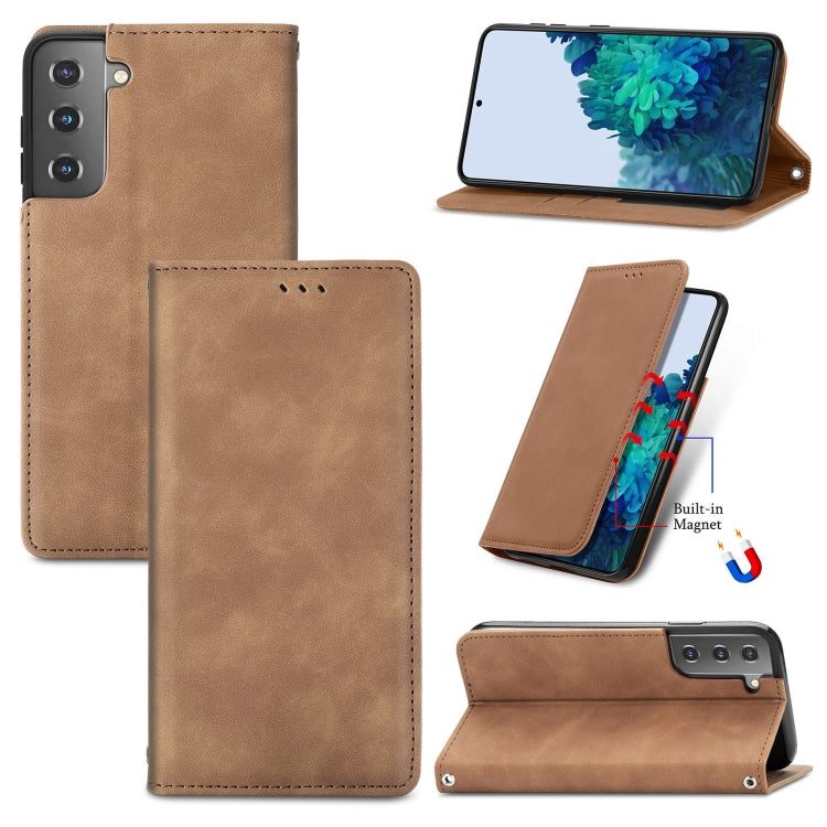 Retro Skin Feel Magnetic Horizontal Flip Leather Case with Holder & Card Slots & Wallet & Photo Frame