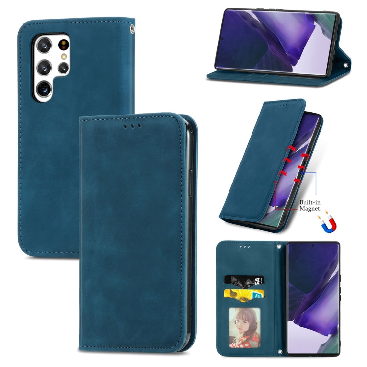Retro Skin Feel Magnetic Horizontal Flip Leather Case with Holder & Card Slots & Wallet & Photo Frame