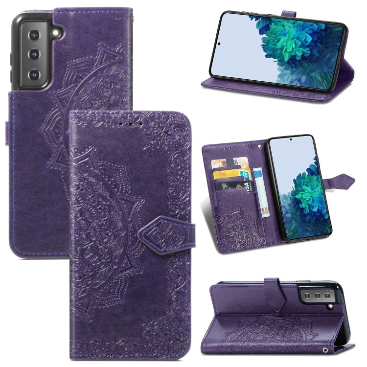Mandala Flower Embossed Horizontal Flip Leather Case with Holder & Card Slots & Wallet & Lanyard