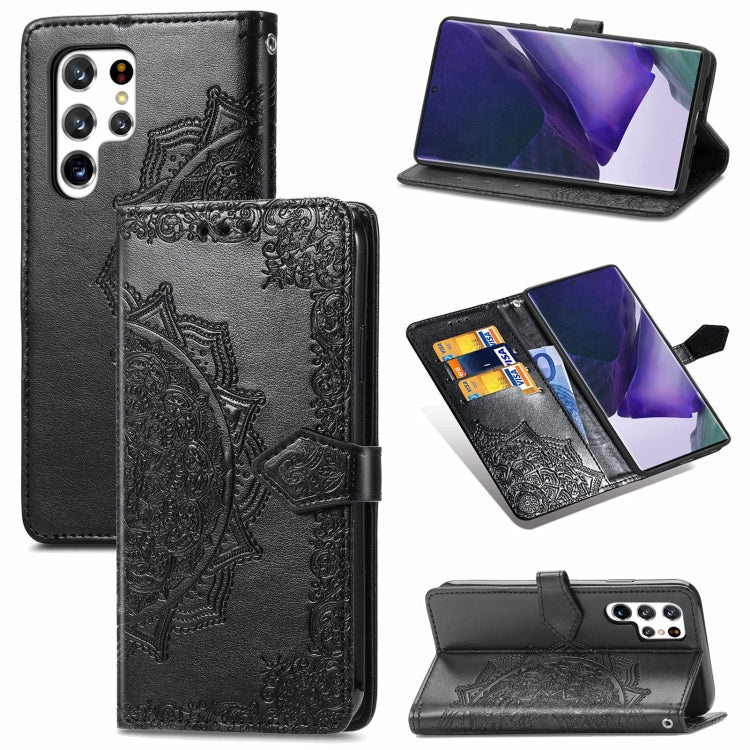 Mandala Flower Embossed Horizontal Flip Leather Case with Holder & Card Slots & Wallet & Lanyard
