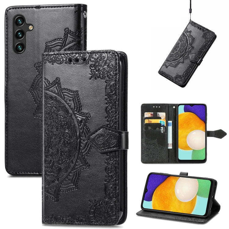 Mandala Flower Embossed Horizontal Flip Leather Case with Holder & Card Slots & Wallet & Lanyard
