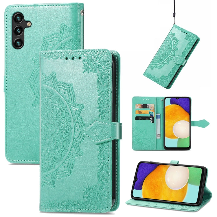 Mandala Flower Embossed Horizontal Flip Leather Case with Holder & Card Slots & Wallet & Lanyard