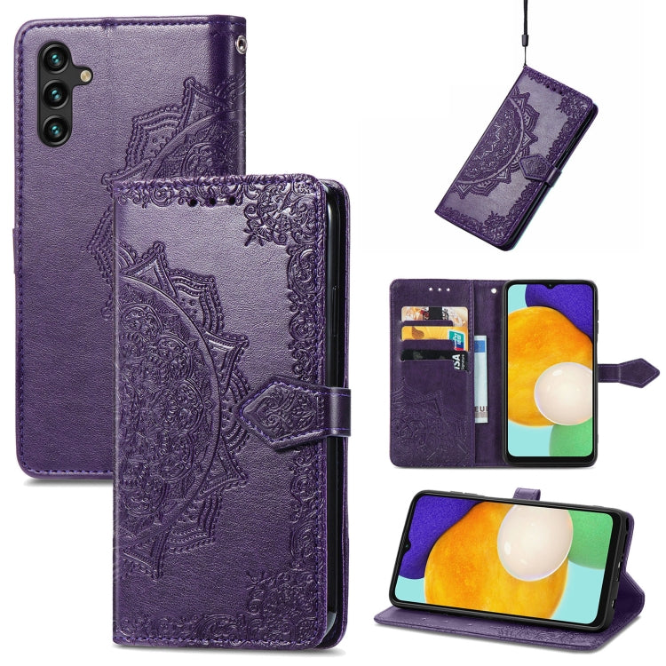 Mandala Flower Embossed Horizontal Flip Leather Case with Holder & Card Slots & Wallet & Lanyard