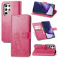 Four-leaf Clasp Embossed Leather Phone Case with Lanyard & Card Slot & Wallet & Bracket Function