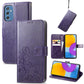 Four-leaf Clasp Embossed Leather Phone Case with Lanyard & Card Slot & Wallet & Bracket Function