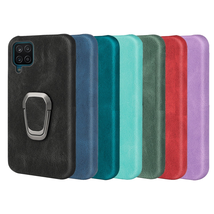 Ring Holder PU Phone Case For Samsung Galaxy A12, For Samsung Galaxy A12