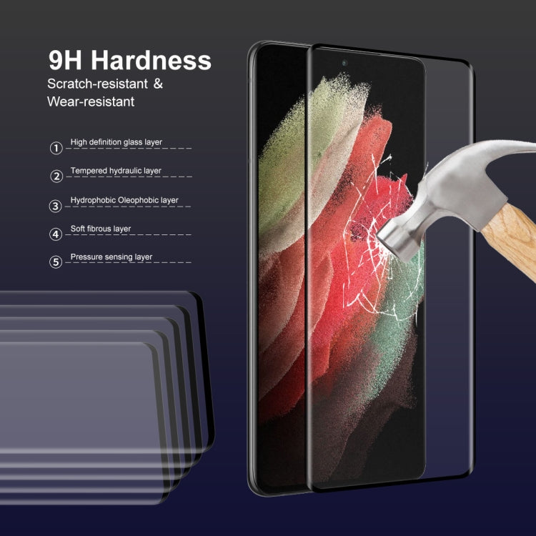 For Samsung Galaxy S21 Ultra ENKAY 0.26mm 3D Curved Full Hot Bending Tempered Glass Film