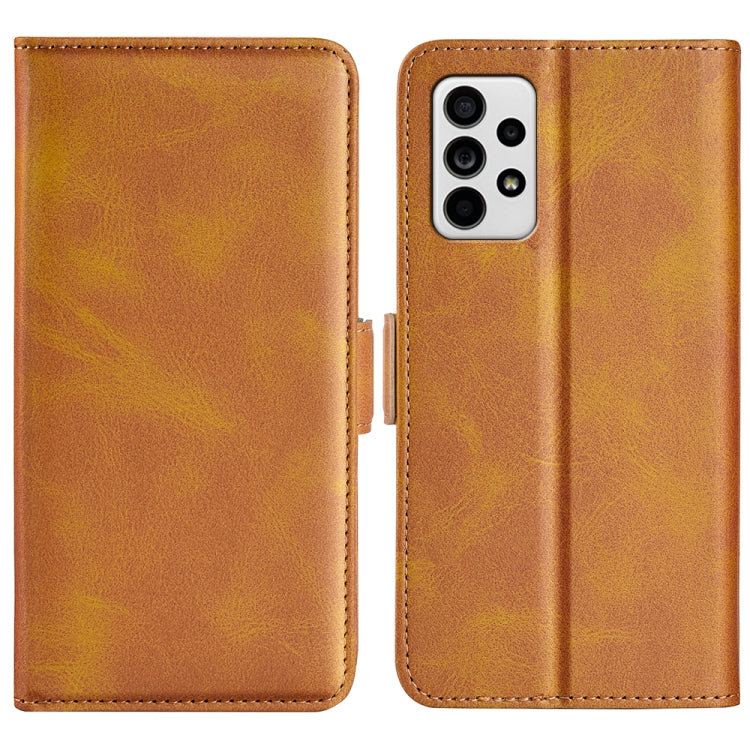 For Samsung Galaxy A33 5G Dual-side Magnetic Leather Case with Holder & Card Slots & Wallet