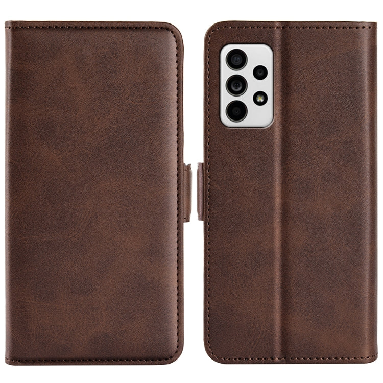 For Samsung Galaxy A33 5G Dual-side Magnetic Leather Case with Holder & Card Slots & Wallet