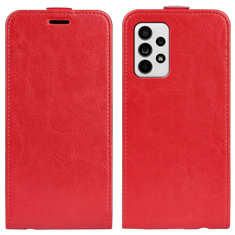 For Samsung Galaxy A33 5G R64 Texture Vertical Flip Leather Case with Card Slots & Photo Frame