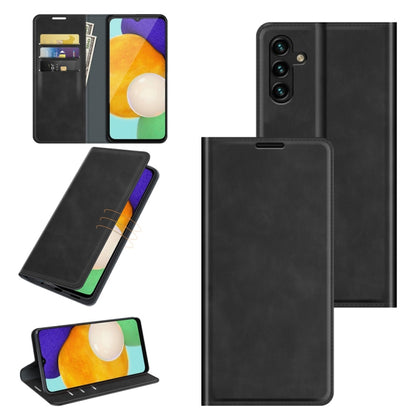 For Samsung Galaxy A13 5G Retro-skin Magnetic Leather Case with Holder & Card Slots & Wallet