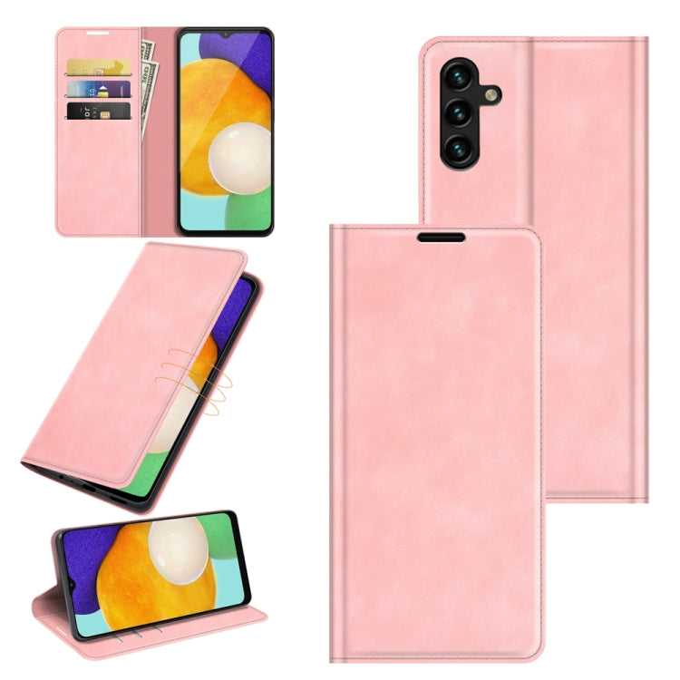 For Samsung Galaxy A13 5G Retro-skin Magnetic Leather Case with Holder & Card Slots & Wallet