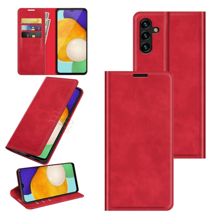 For Samsung Galaxy A13 5G Retro-skin Magnetic Leather Case with Holder & Card Slots & Wallet