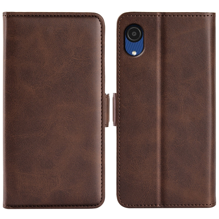 For Samsung Galaxy A03 Core Dual-side Magnetic Buckle Leather Case