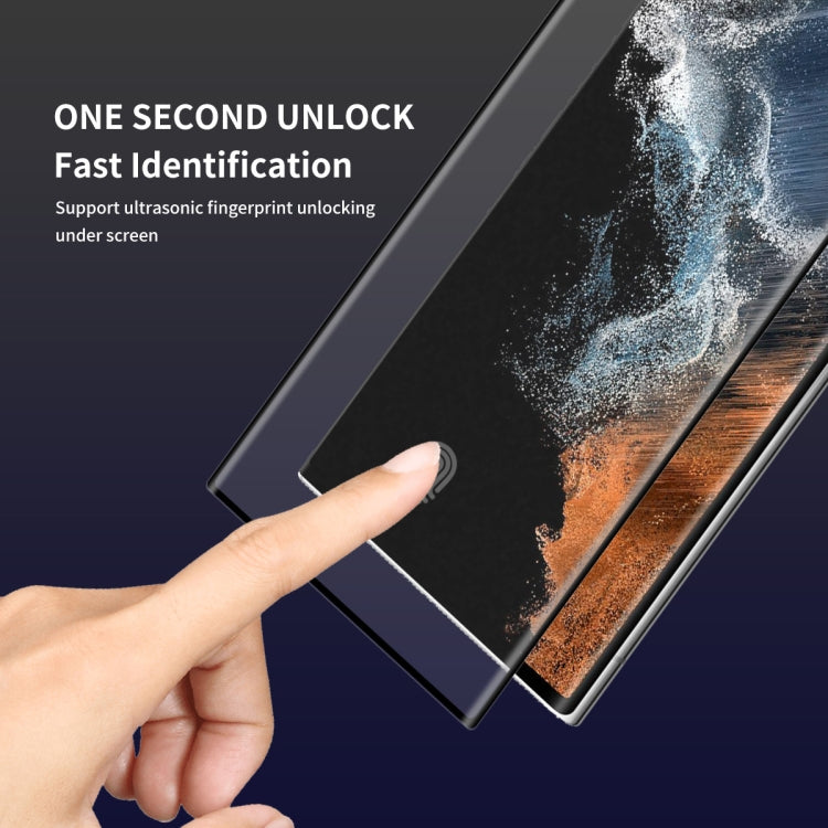 For Samsung Galaxy S22 Ultra ENKAY 3D Curved Explosion-proof Full Heat Bending Tempered Glass Film