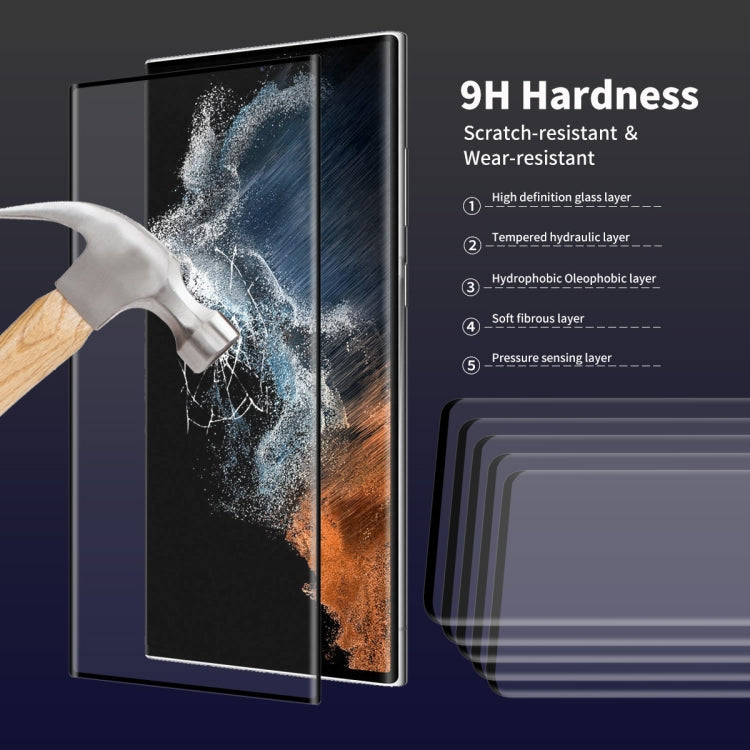 For Samsung Galaxy S22 Ultra ENKAY 3D Curved Explosion-proof Full Heat Bending Tempered Glass Film