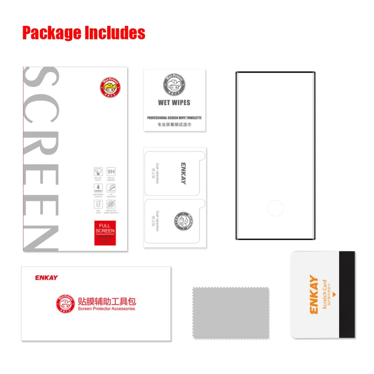 For Samsung Galaxy S22 Ultra ENKAY 3D Curved Full Heat Bending Tempered Glass Film, Open Hole Unlocking Version